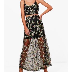 Floral Crop Top & Maxi Skirt Set
